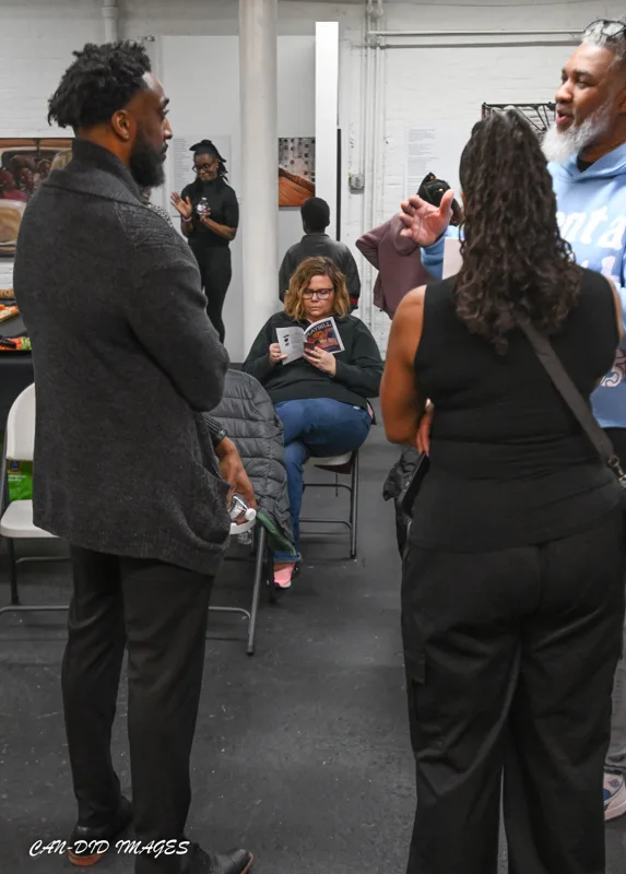 Guests connecting during the exhibition.