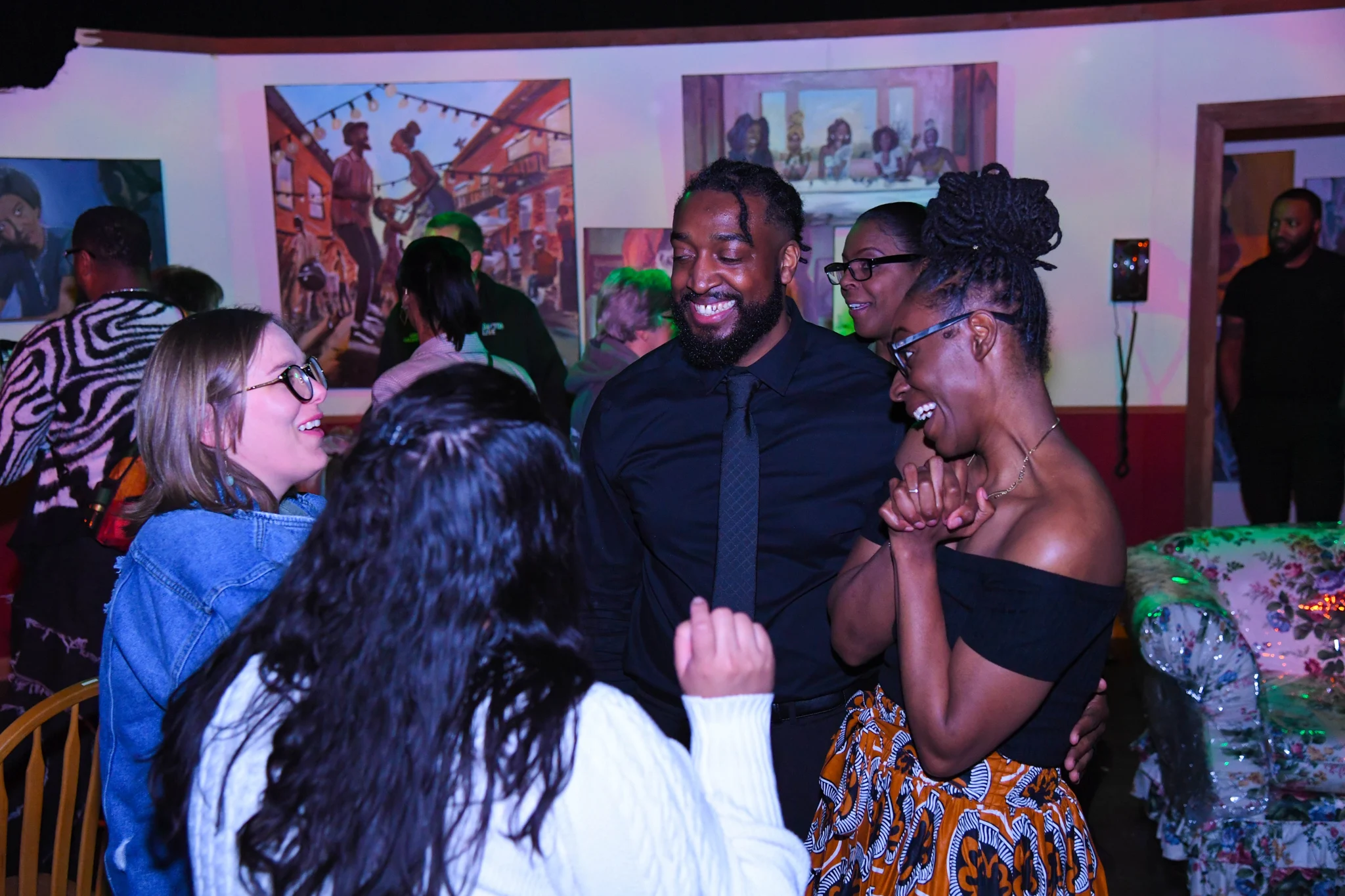 A joyful moment with the people around the production.