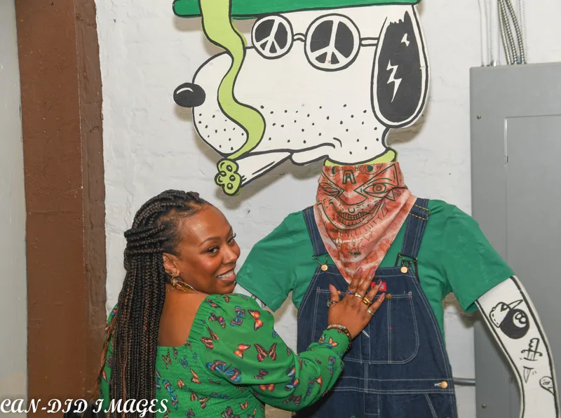 A visitor connecting with an artwork.